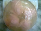 meia bola com mini flores dentro